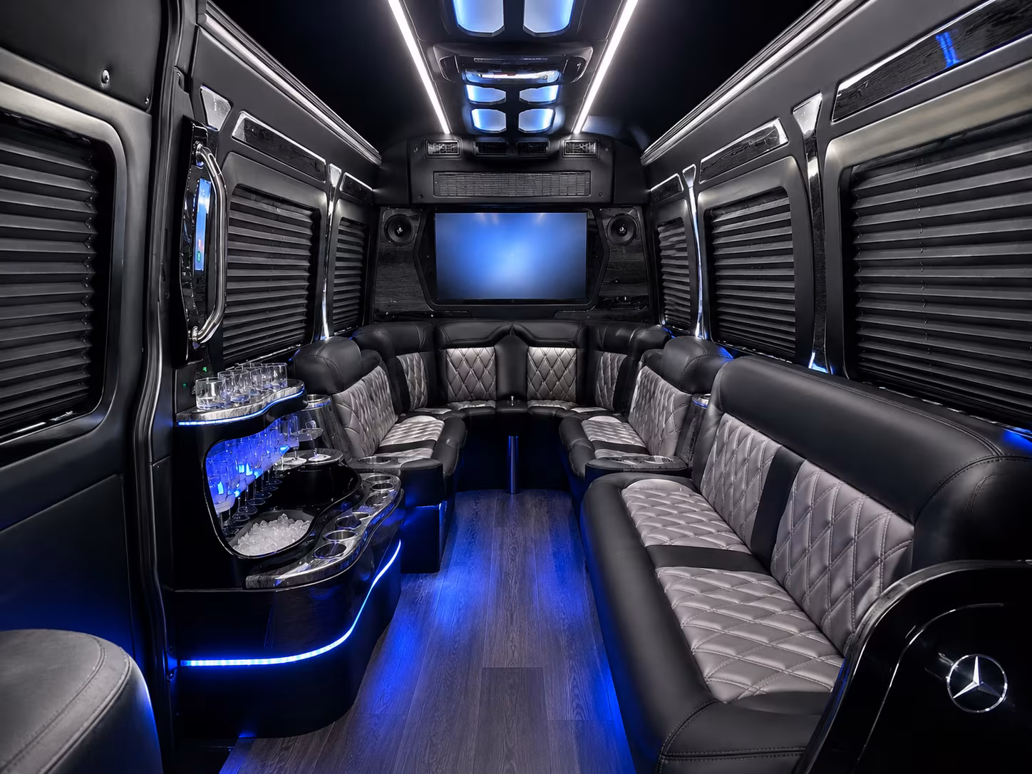 temecula 50 passenger party bus inside